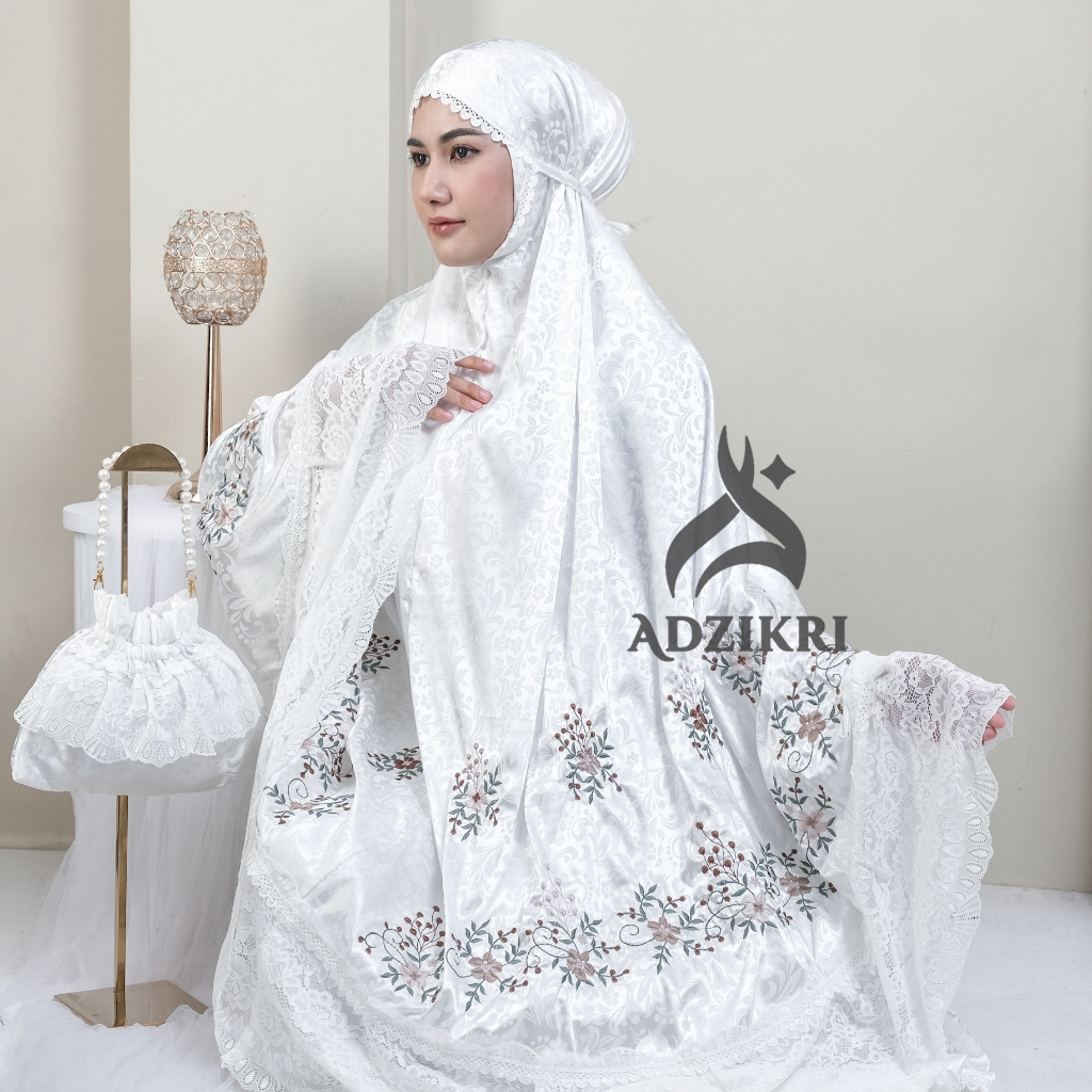 ADZIKRI - Mukena Dewasa 2in1 Premium Silk Bordir Zevanya
