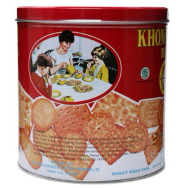 KHONG GUAN BISCUIT ASSORTED 650gr kemasan kaleng/ KHONG GUAN MURAH/ KHONG GUAN MINI BISKUIT MERAH KA