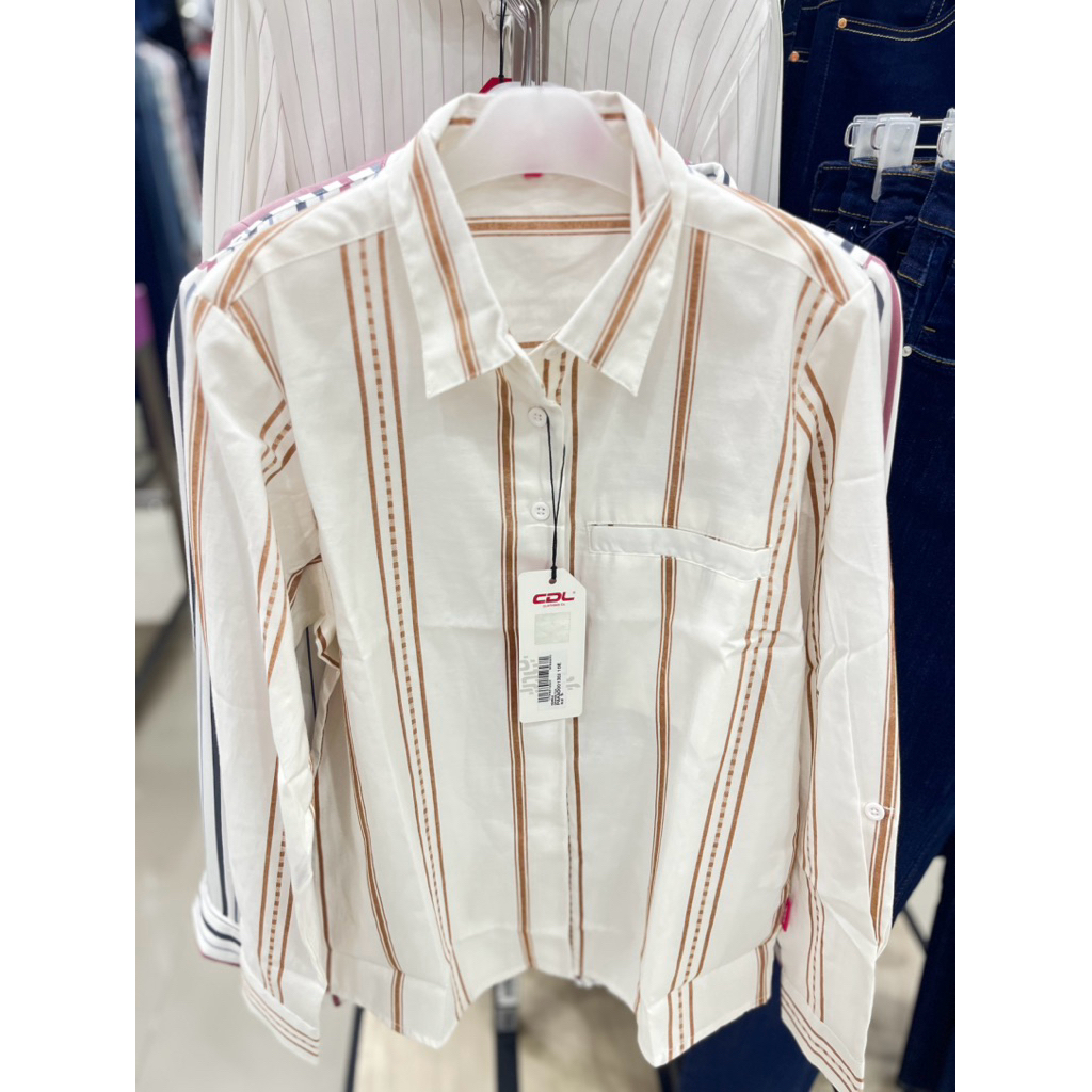 Kemeja Cewek motif salur terbaru by CDL brand MATAHARI