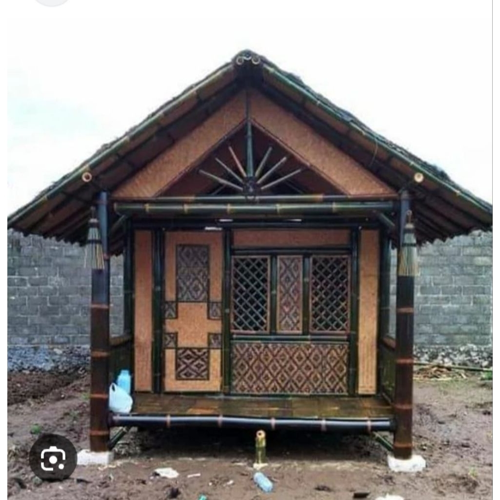 Saung bambu gazebo/rumah bambu siap huni ukuran 2x3