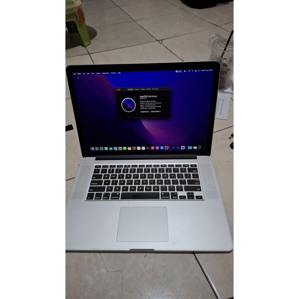 macbook pro 15" mid 2012 Monterey core i7 quad