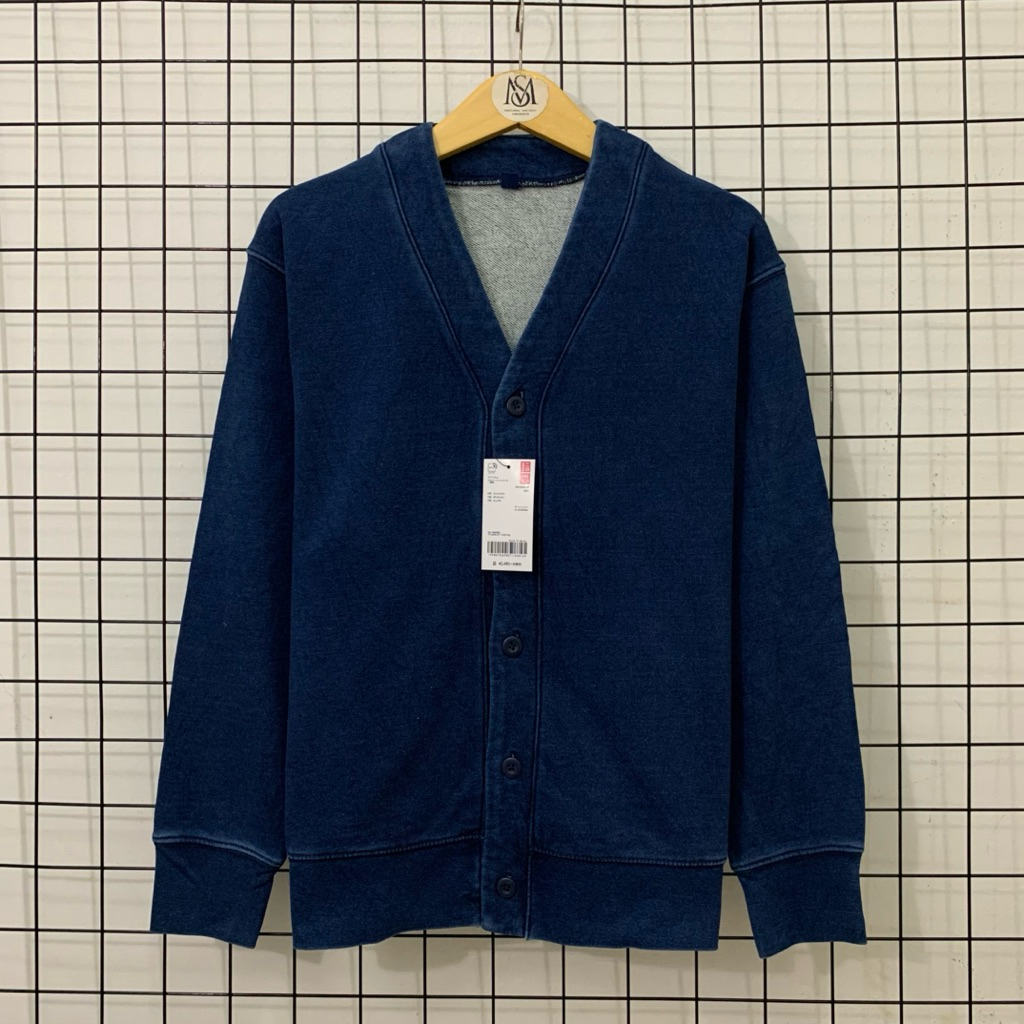 Uniqlo Sweat Cardigan Indigo Dye