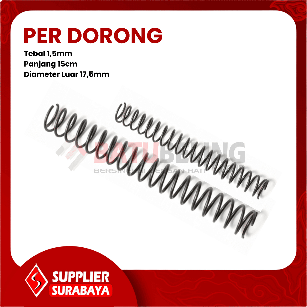 Per Dorong | Pegas Dorong Spring Panjang 15cm OD 17,5mm | Pegas Dorong Spring Termurah | Per Dorong 