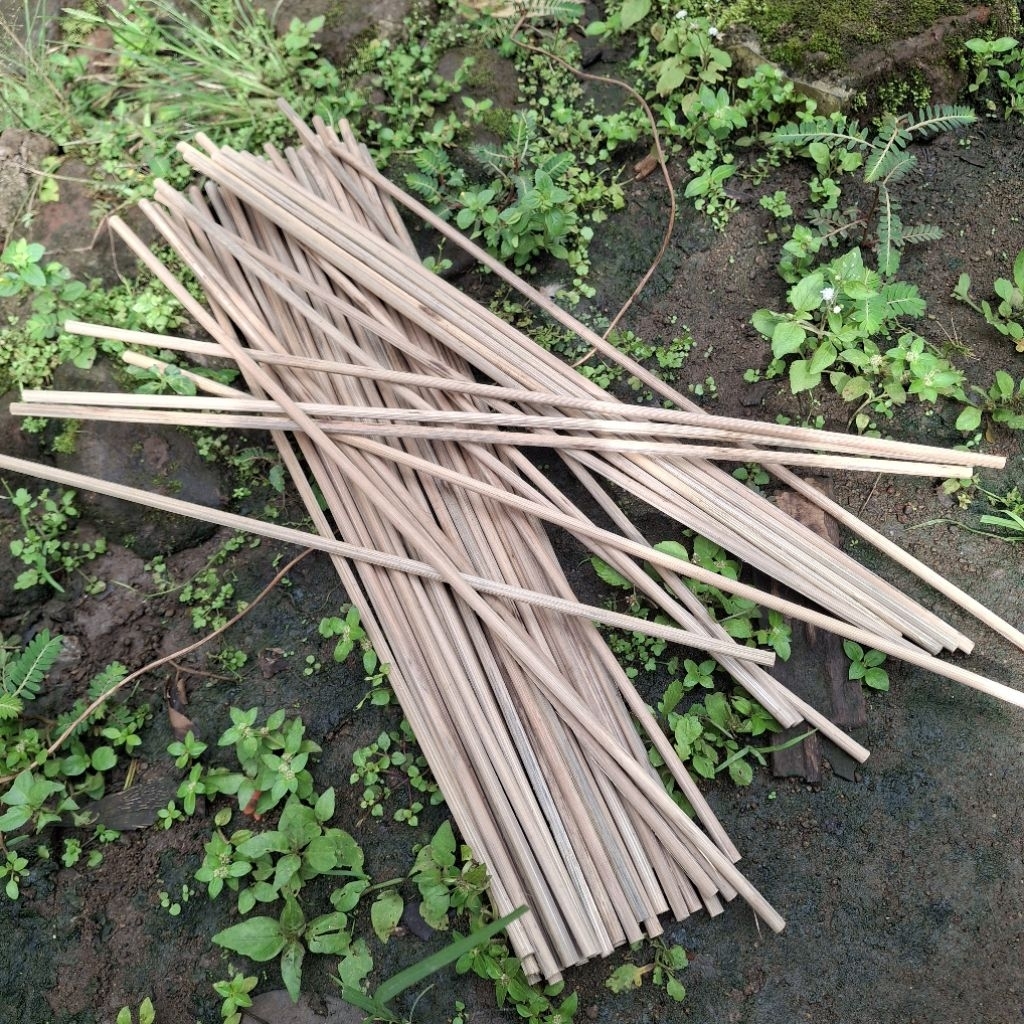 stik bambu bulat 50pcs panjang 40cm tebal 5mm dowel bambu kerajinan