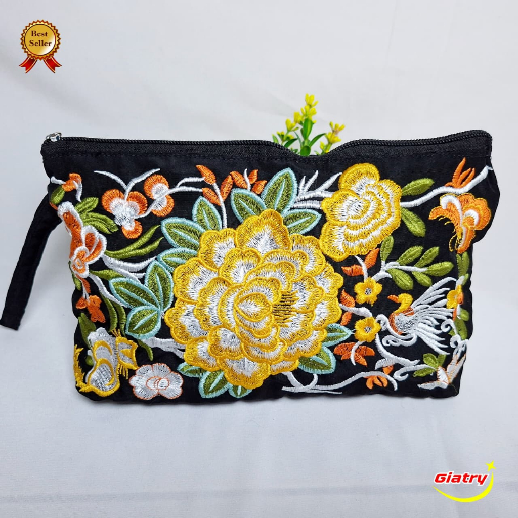 dompet bordit etnik / clutch bordir / dompet wanita tipis /  dompet panjang / dompet hp / dompet tha