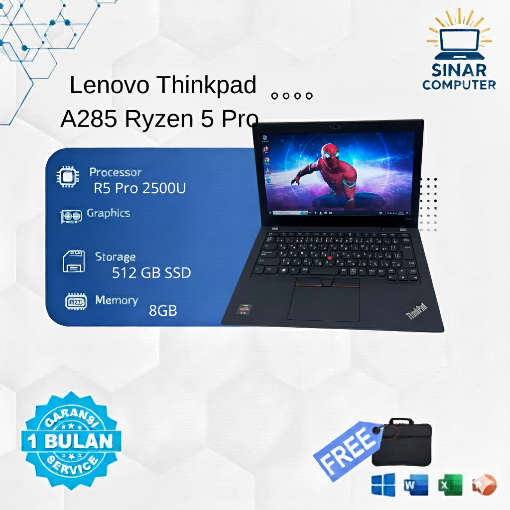 Lenovo Thinkpad A285 Ryzen 5 Pro 2500U Ram 8GB SSD 512GB
