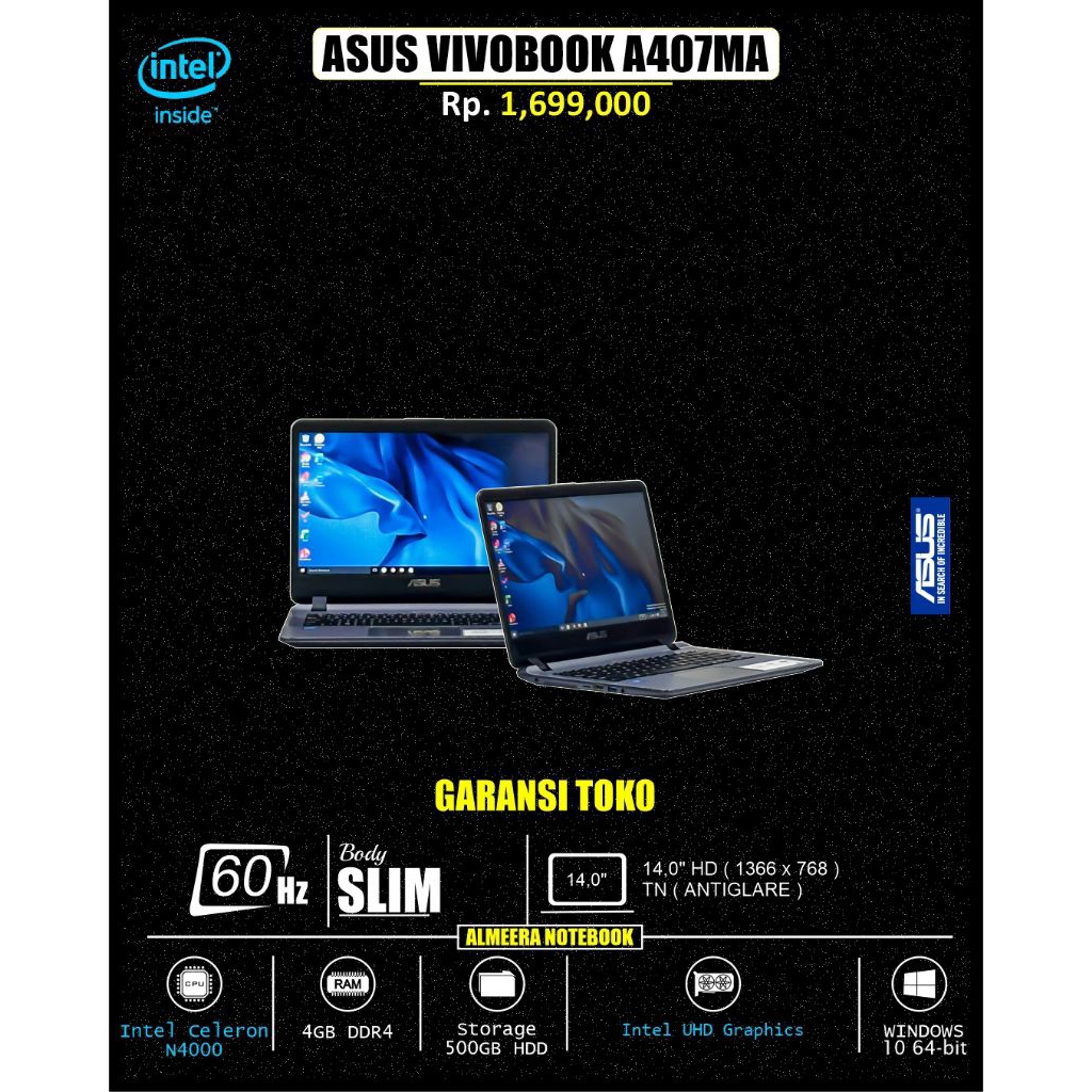 Asus VIVOBOOK A407ma laptop tangguh