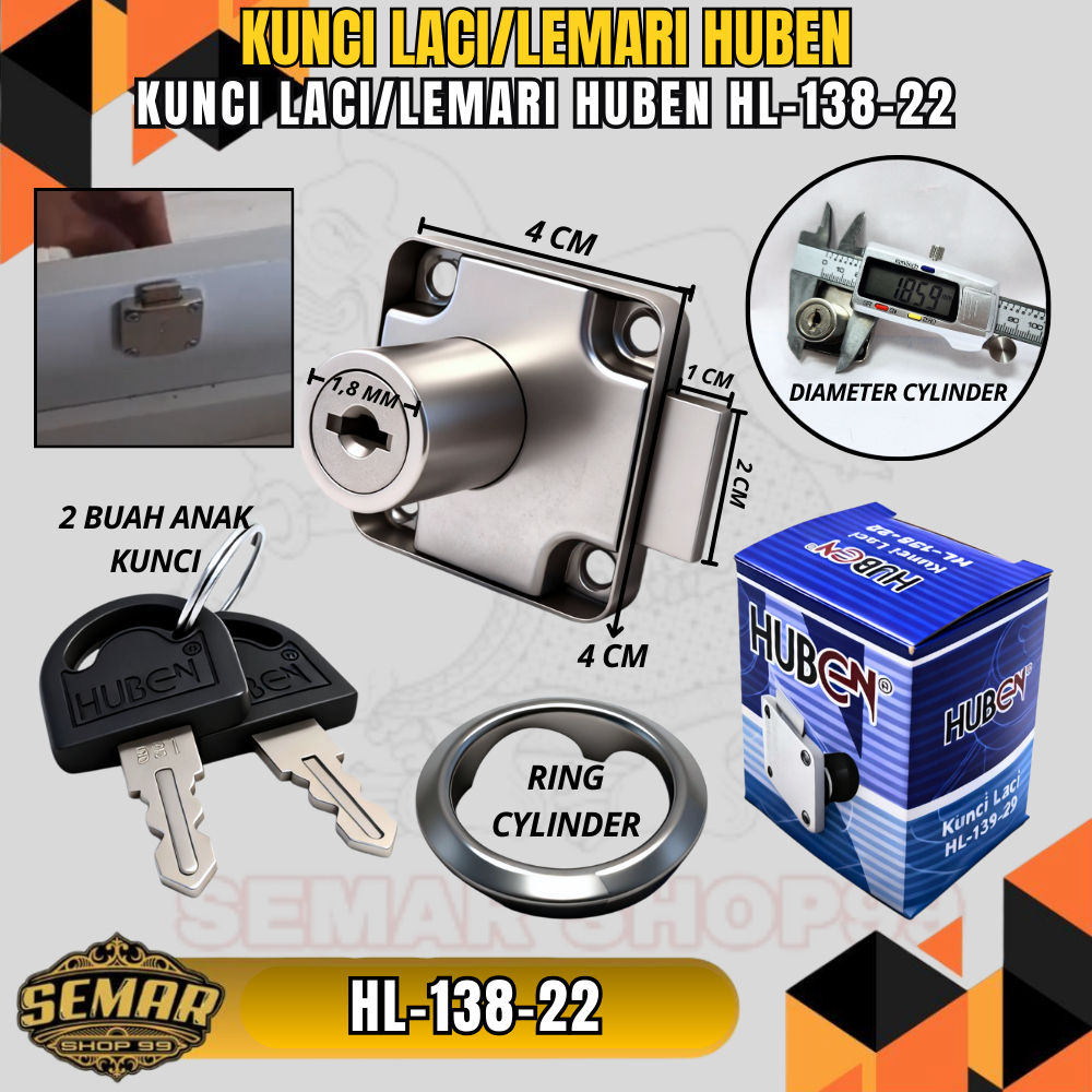 Uddjaya_ Kunci Laci Huben Hl138-22 Kunci Loker Lemari Huben Kunci Laci / Kunci Lemari / Kunci Loker