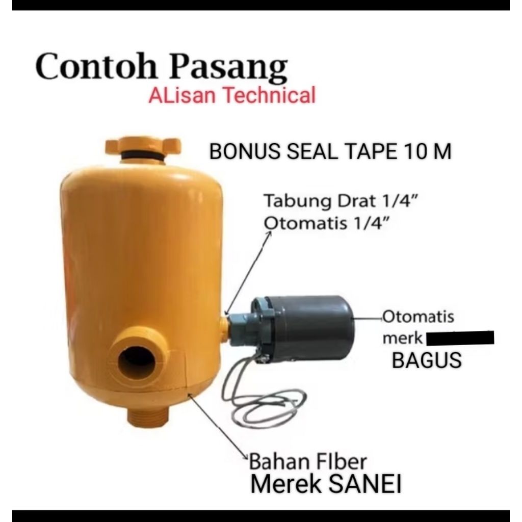 Tabung otomatis pompa air fiber KOMPLIT shimizu