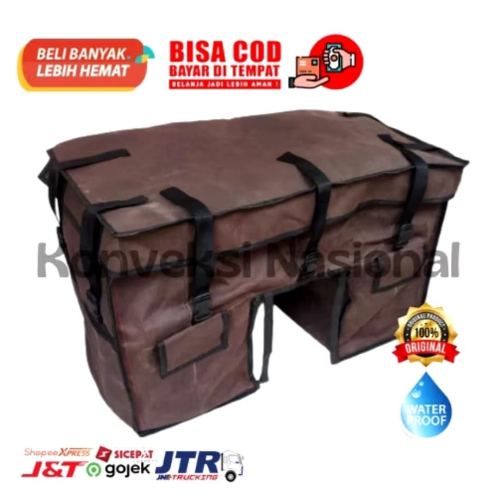 [NASIONAL] Tas Motor Kanvas Terpal Tebal Tingkat Kurir Tas Barang Obrok Saddle Bag Bronjong Tas Pos