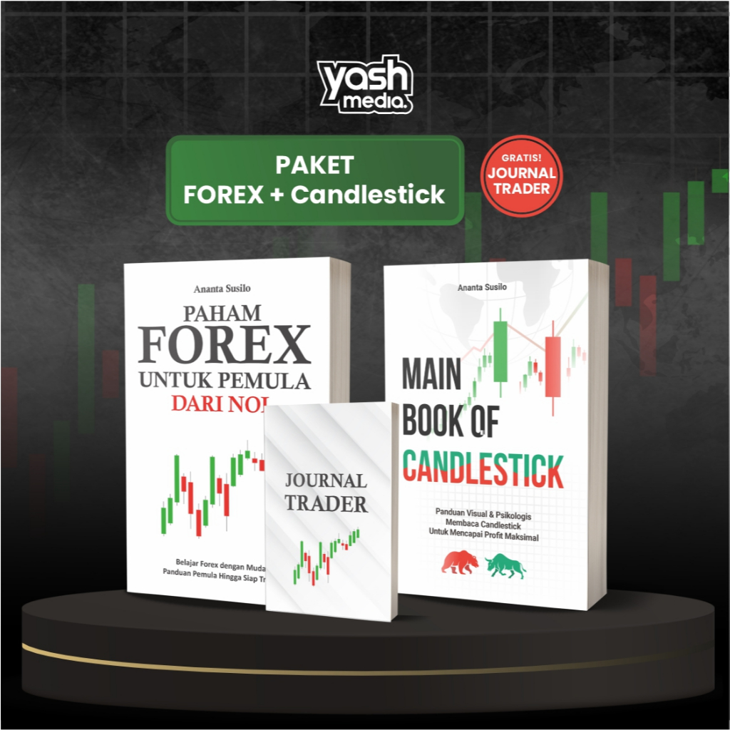 Paket Hemat FOREX [2 buku+bonus] Best Seller: PAHAM FOREX  & Candle Stick + Jurnal Trader ] - Yash M