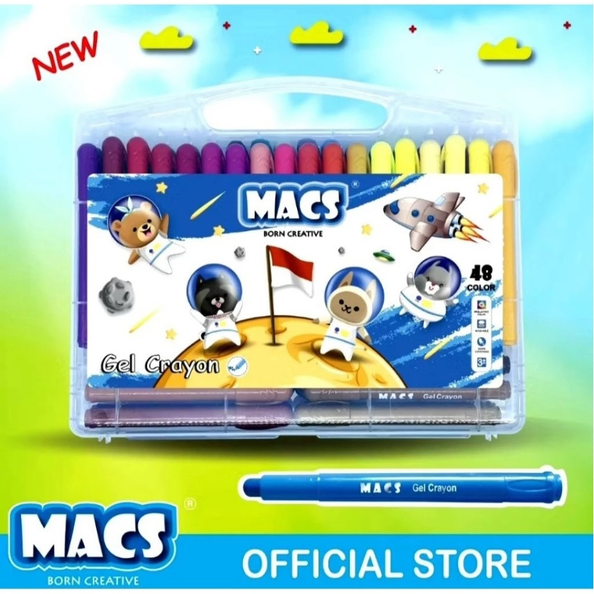 CRAYON GEL MACS 48 WARNA/GEL CRAYON MURAH