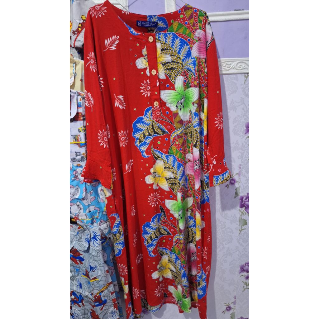 DASTER KENCANA UNGU BATIK BAHAN SUPER ADEM