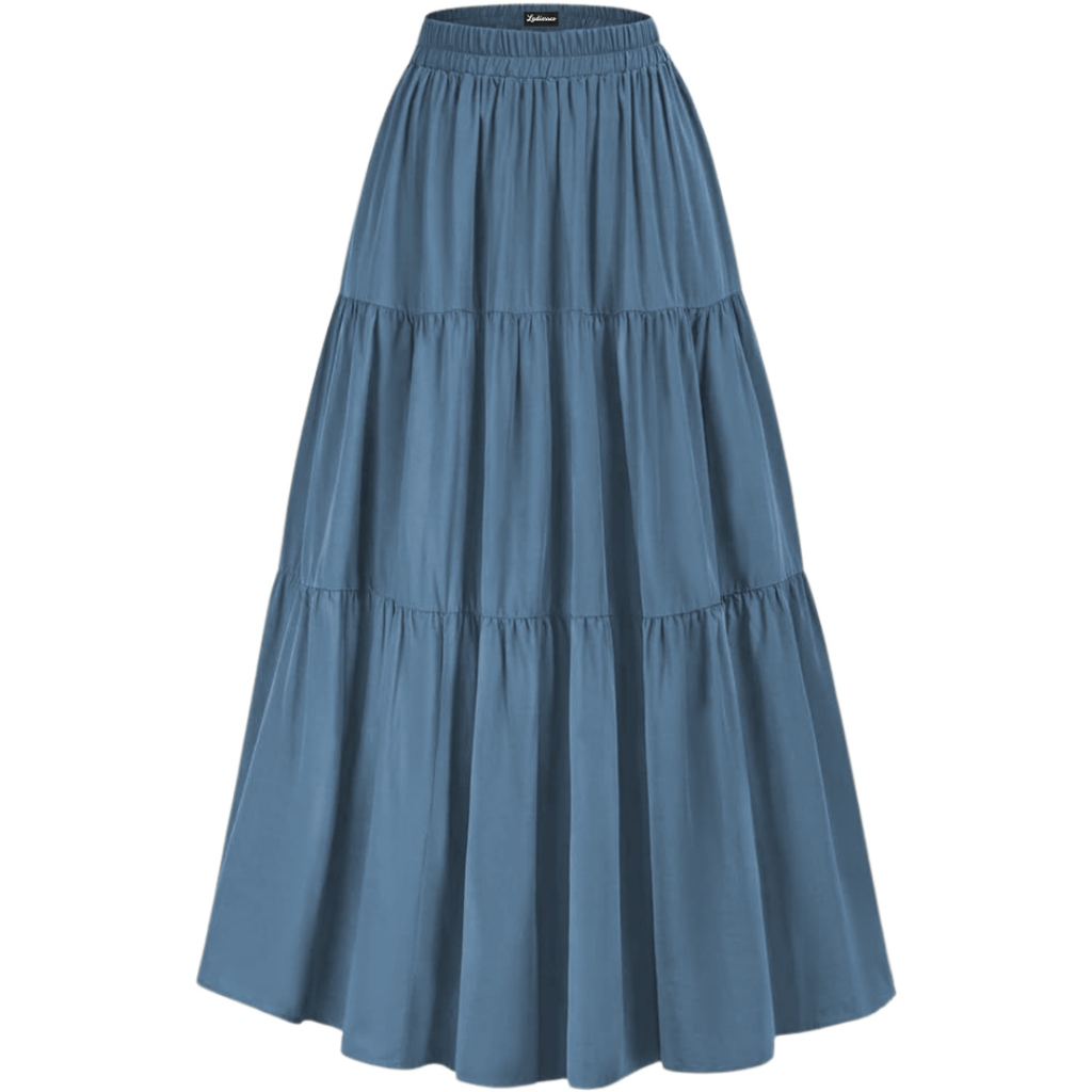 Ladiessco Rok Panjang Bertingkat Denim