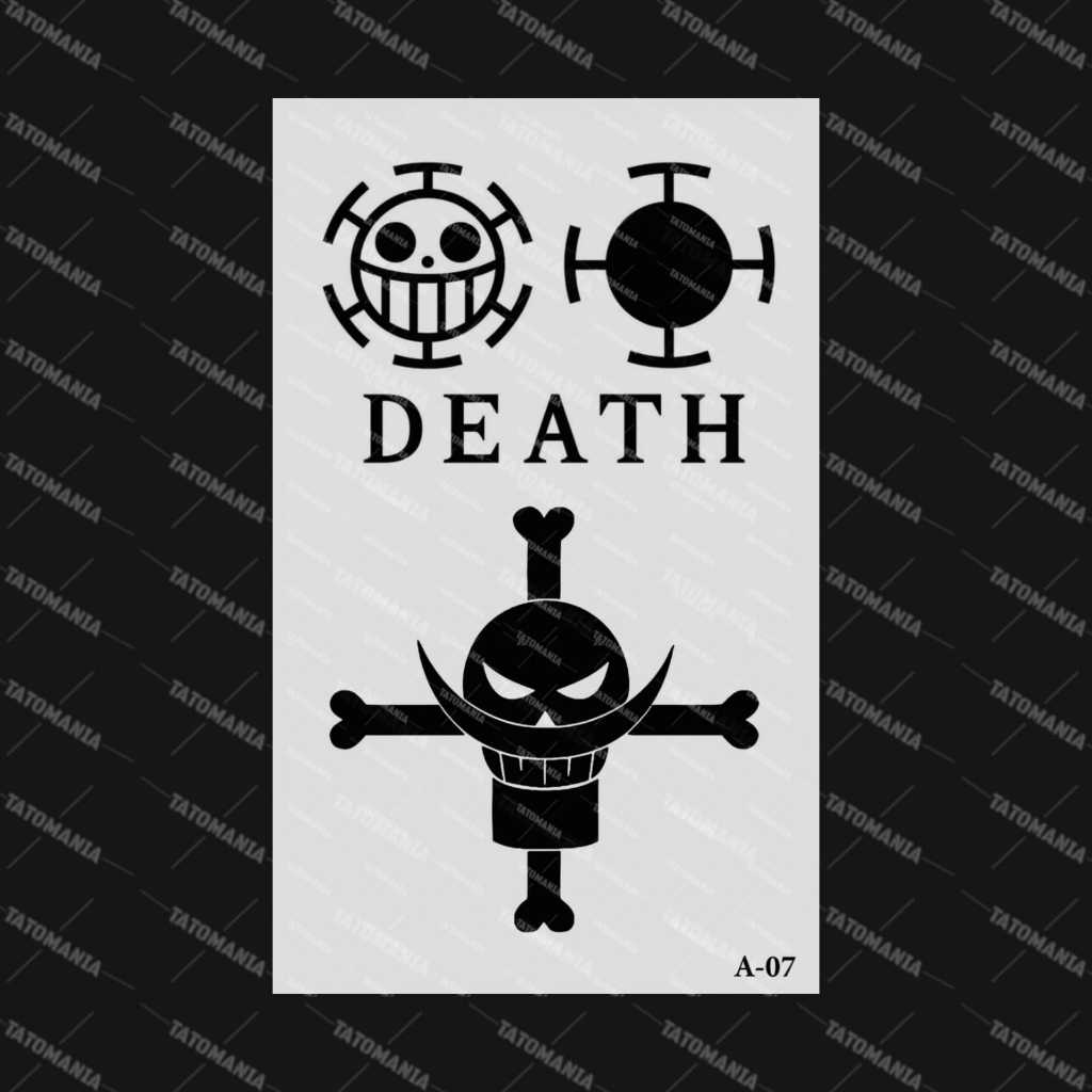 TATOMANIA-Sticker tattoo temporary semi permanent motif animasi One Piece A-07