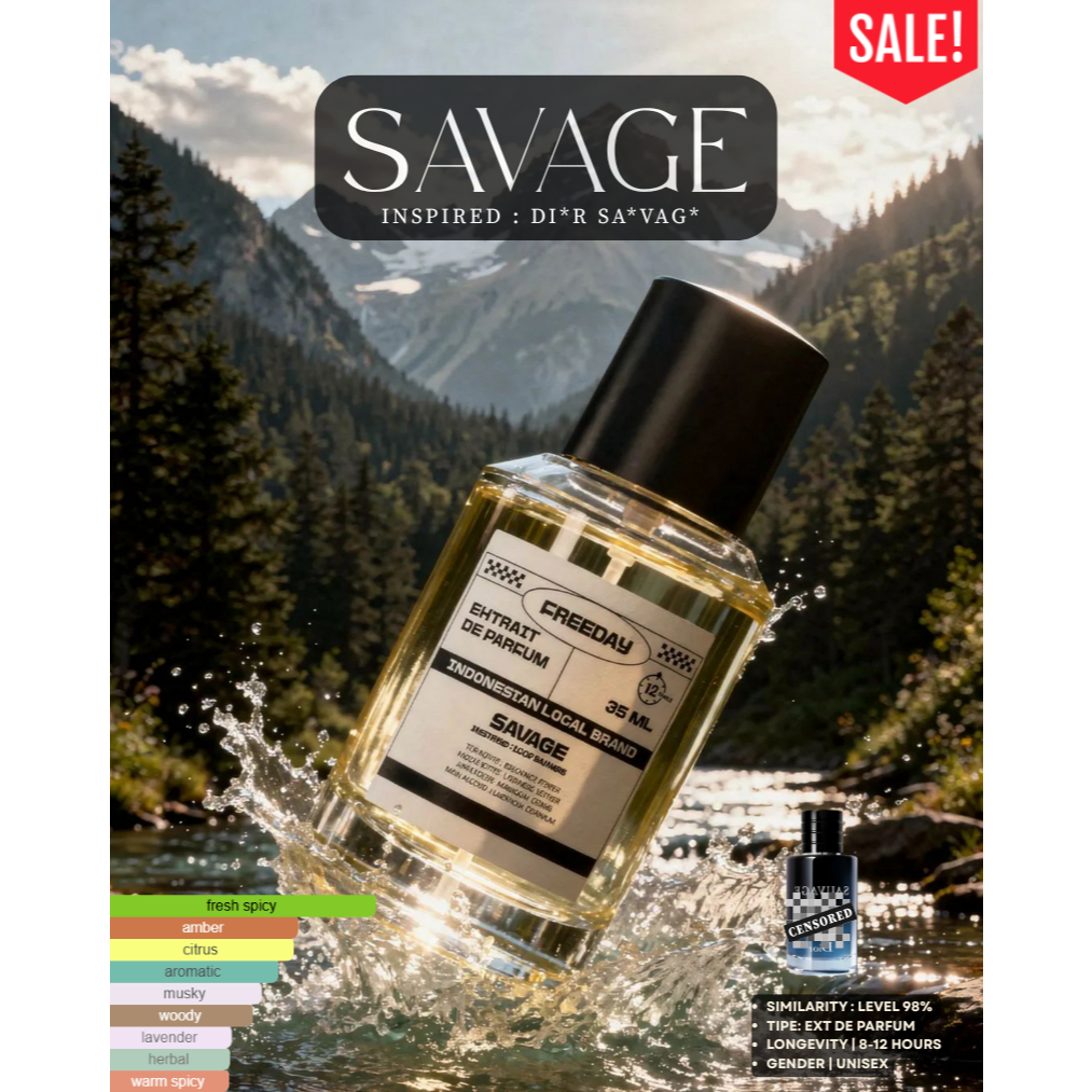FREEDAY SAVAGE DOR PARFUM PREMIUM Pria dan Wanita Special Bundling 35ml Parfume Unisex