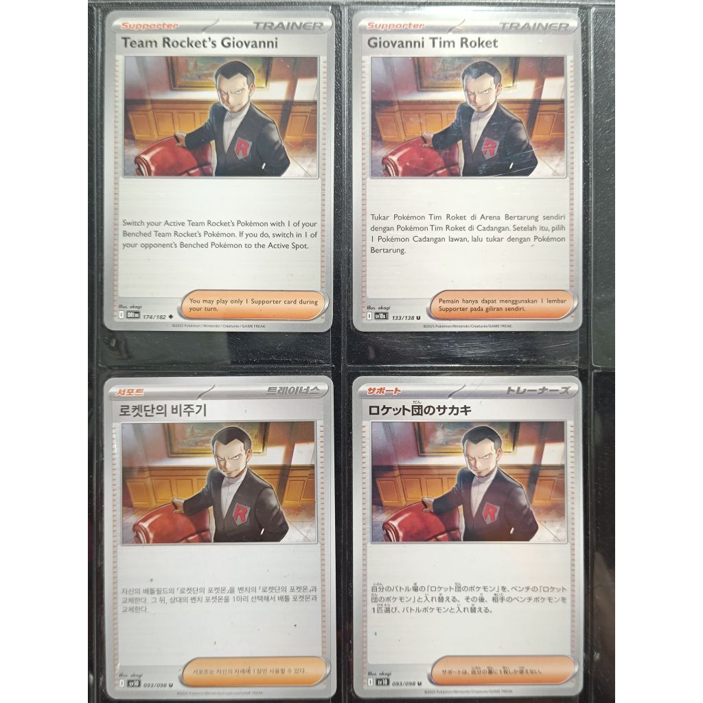 kartu pokemon TCG ori giovanni tim roket, team rocket's giovanni Indonesia English Jepang Korea