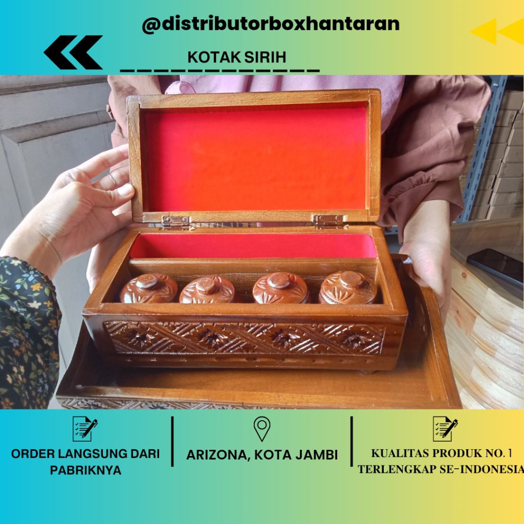 Kotak sirih kayu ukir/hantaran/tempat perhiasan kayu pernikahan