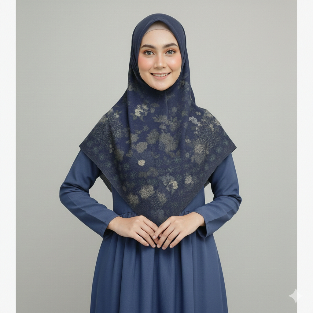 Mama In Fashion - Jilbab Syari Segi Empat Voal Motif / Jilbab - Hijab - Kerudung segi empat Motif Te