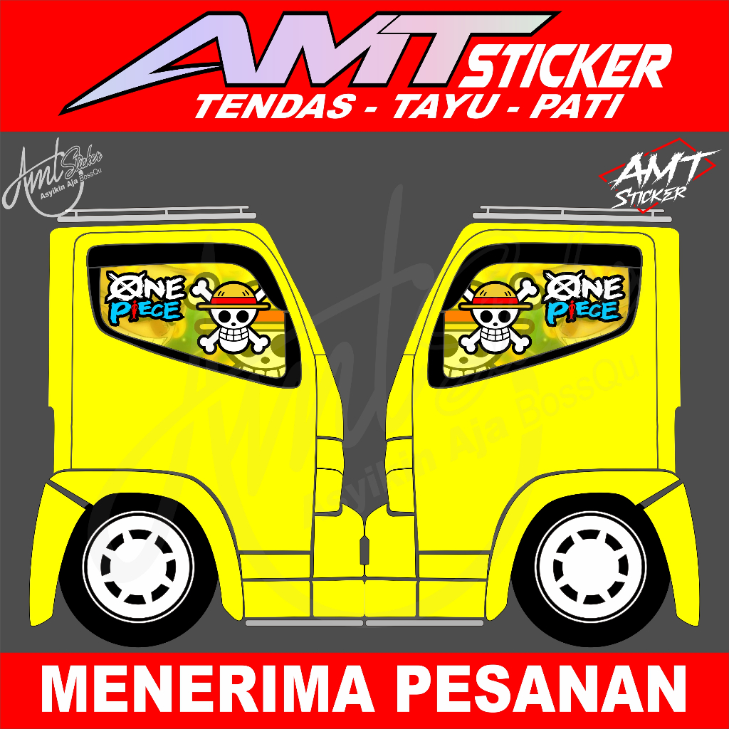 Stiker One Way Kaca Samping Truk Canter - One Piece