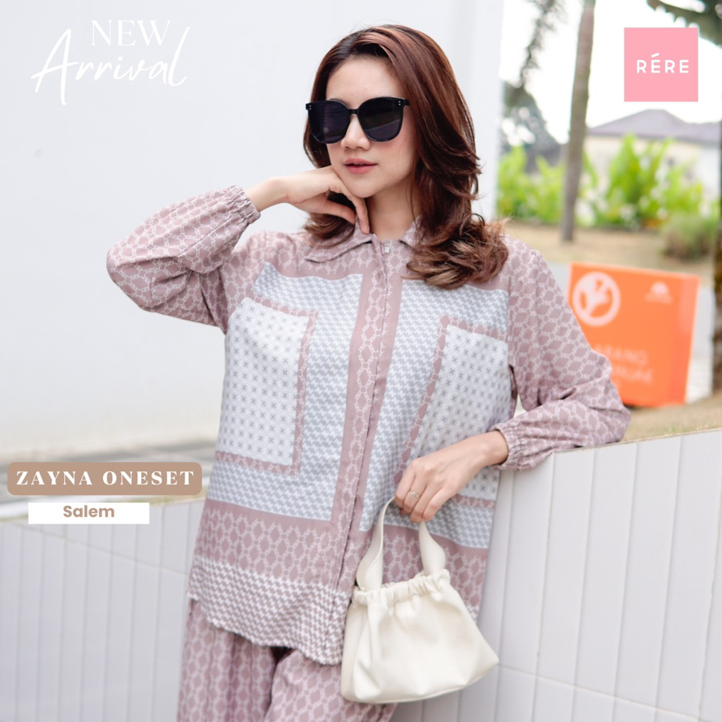 Zayna - Rereyshop Oneset Printing one set wanita kekinian Oneset terbaru setelan celana