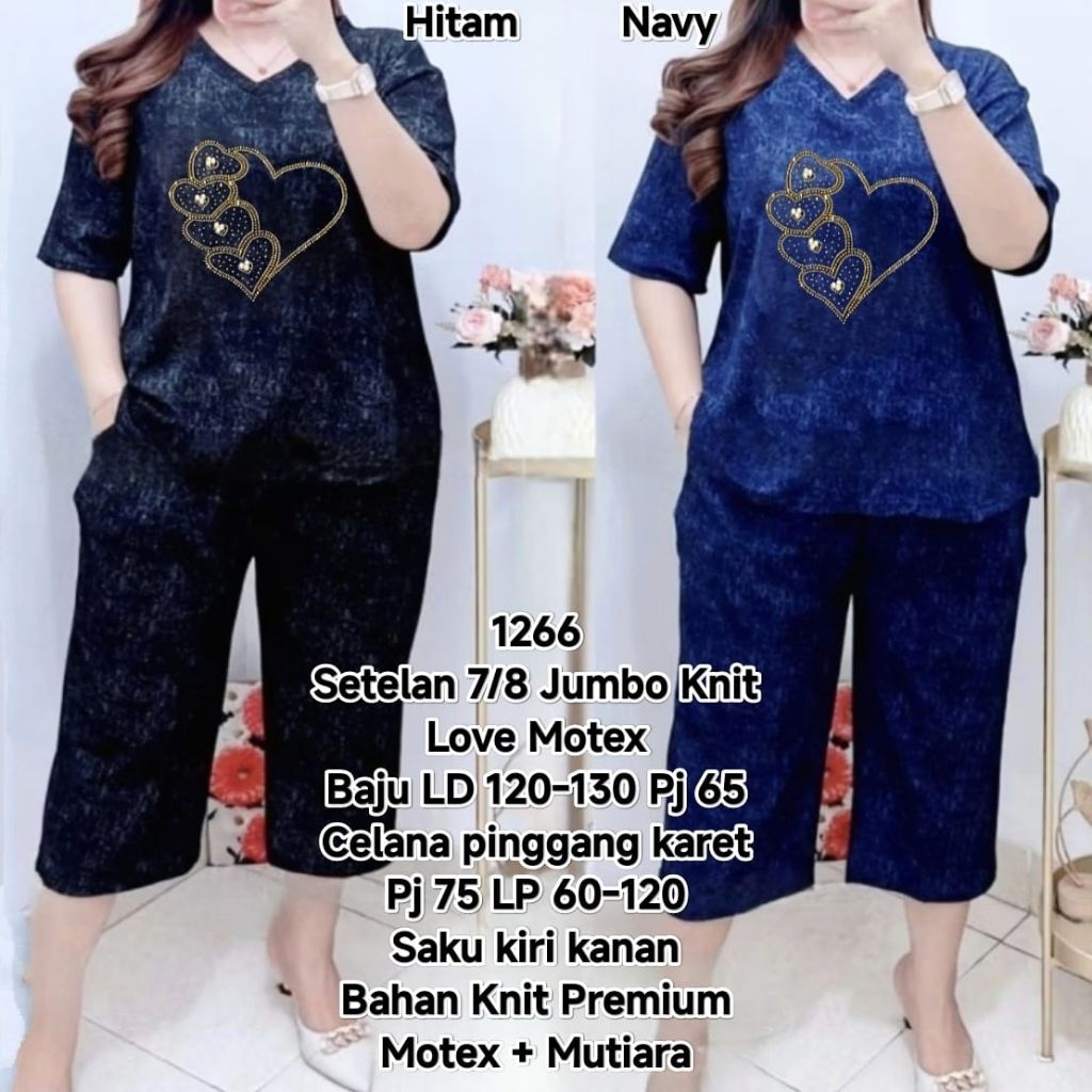 MM Seller - Setelan 7/8 Kulot Oversize Knit Zigzag Premium Baju LD 110-130 Celana LP 60-120 Pinggang