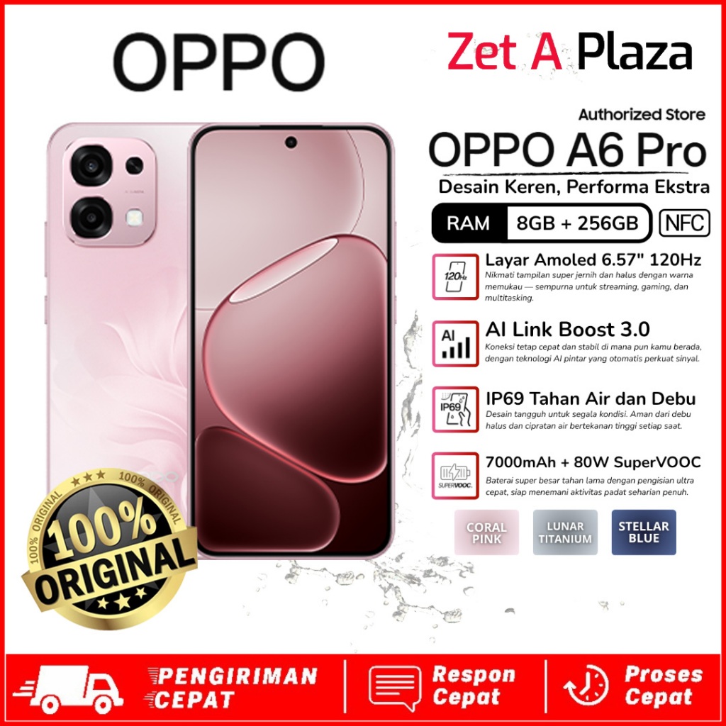 OPPO A6 Pro Original Garansi Resmi | HP RAM Besar Anti Lemot | Kamera Jernih | Baterai Awet | Harga 