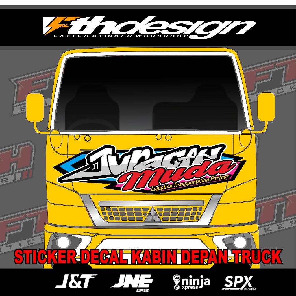 STICKER DECAL KABIN DEPAN TRUCK CANTER TERBARU