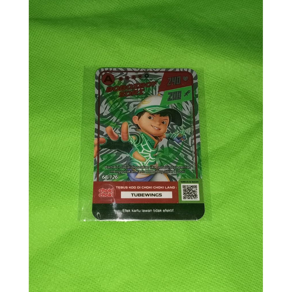 Kartu boboiboy sori monsta galaxy card choki choki