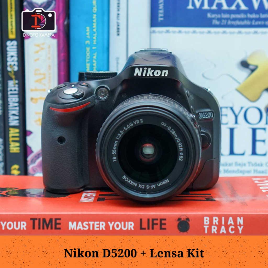 Nikon D5200 + kit 18 55mm second kondisi baik