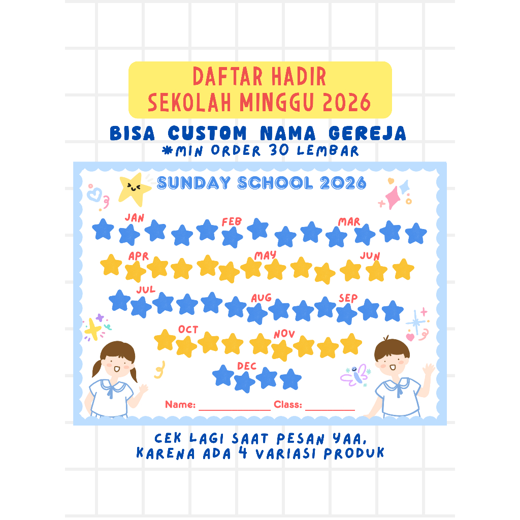 Absen Sekolah Minggu Bisa Custom