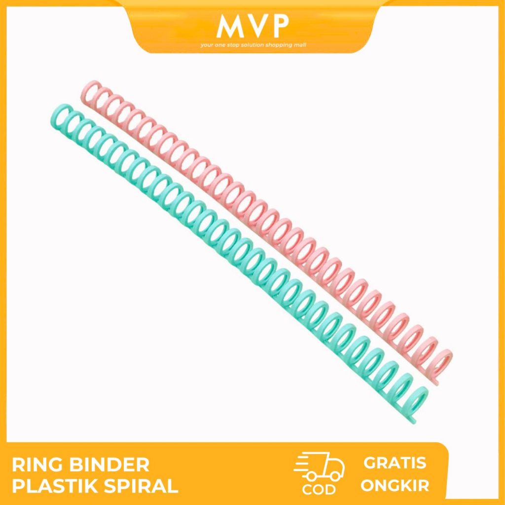 MVP DIY Ring Binder Plastik Spiral 30 Lubang Spiral Ring Binder Plastik Pastel Lucu Binding Strip