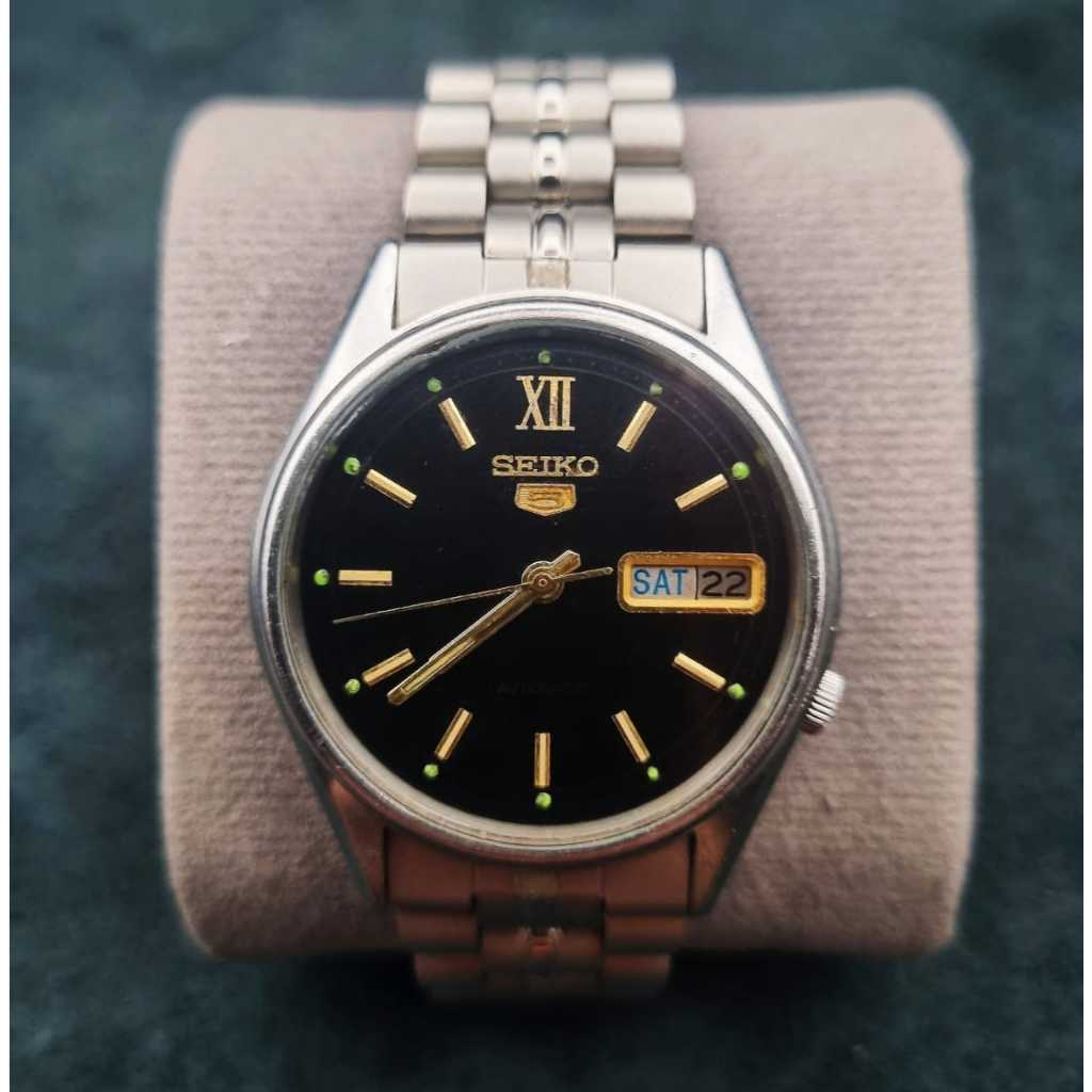 Seiko 5 Automatic 7009-3040 Black Dial Jam Tangan Pria Original Seiko5