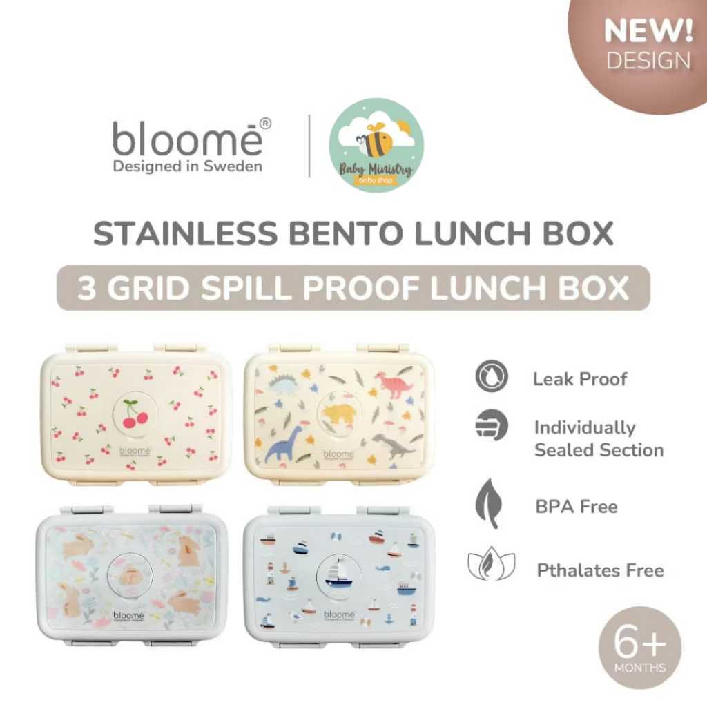 BLOOME – Stainless Bento Lunch Box 550ml/ tempat makan anak / bento box / lunch box stainless