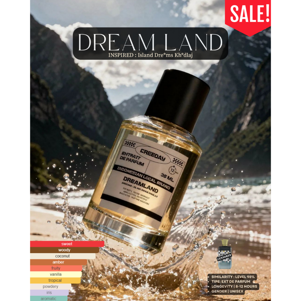 DREAM ISLAND Freeday EDP Parfum Kualitas Premium 35ml Unisex Non Alkohol Halal Ketahanan 8-12 Jam