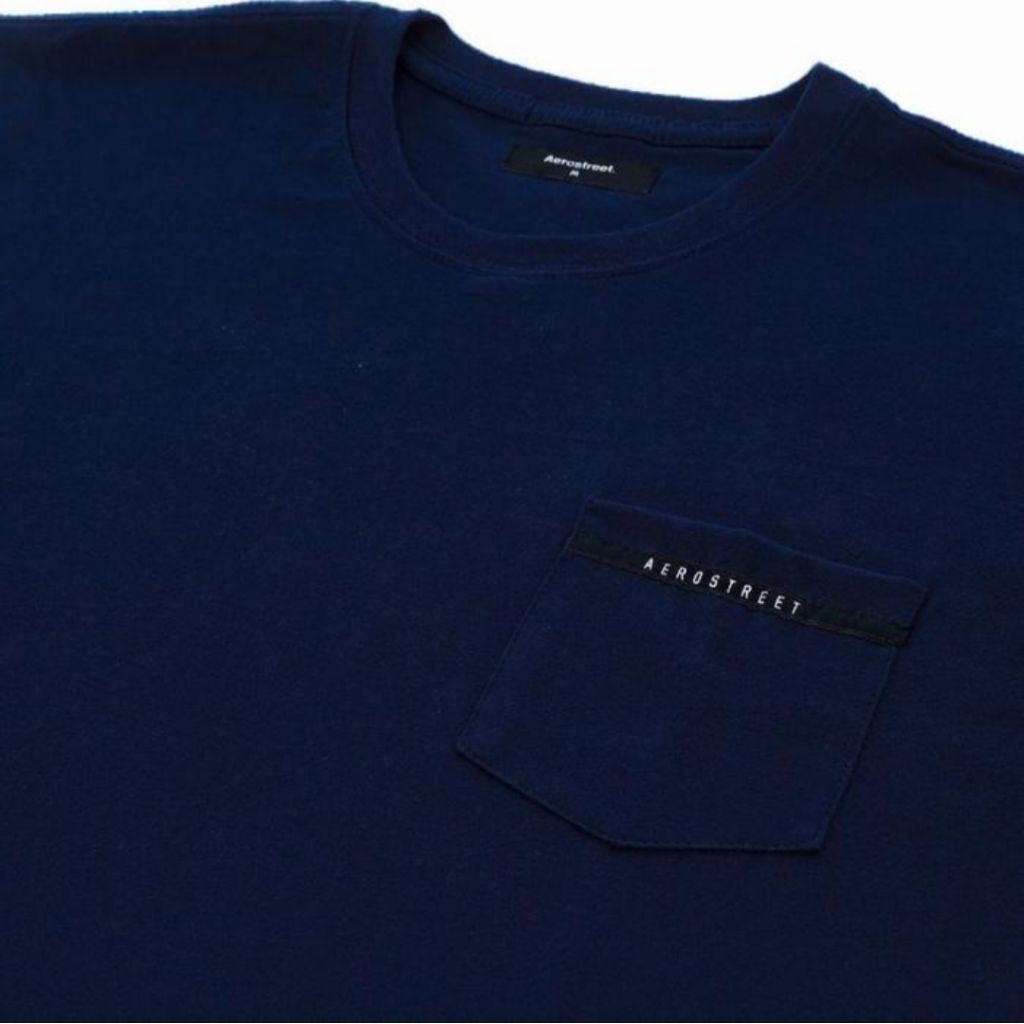 [AEROSTREET] New Tag - Torino Navy T-shirt XL Casual Kaos Pocket Unisex Pria Wanita Original by Aero