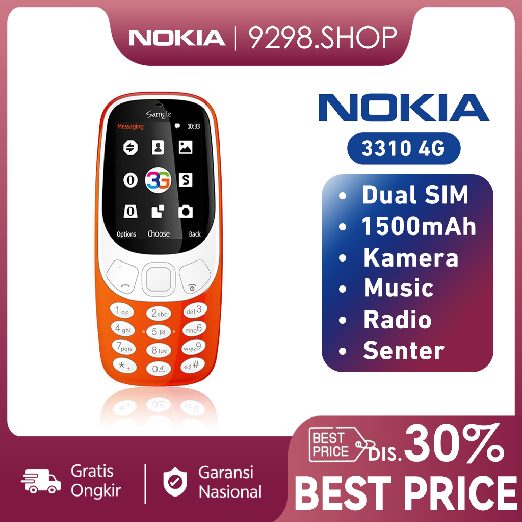 Hp Nokia  Jadul 3310 NEW Dual Sim Bisa Bahasa Indonesia