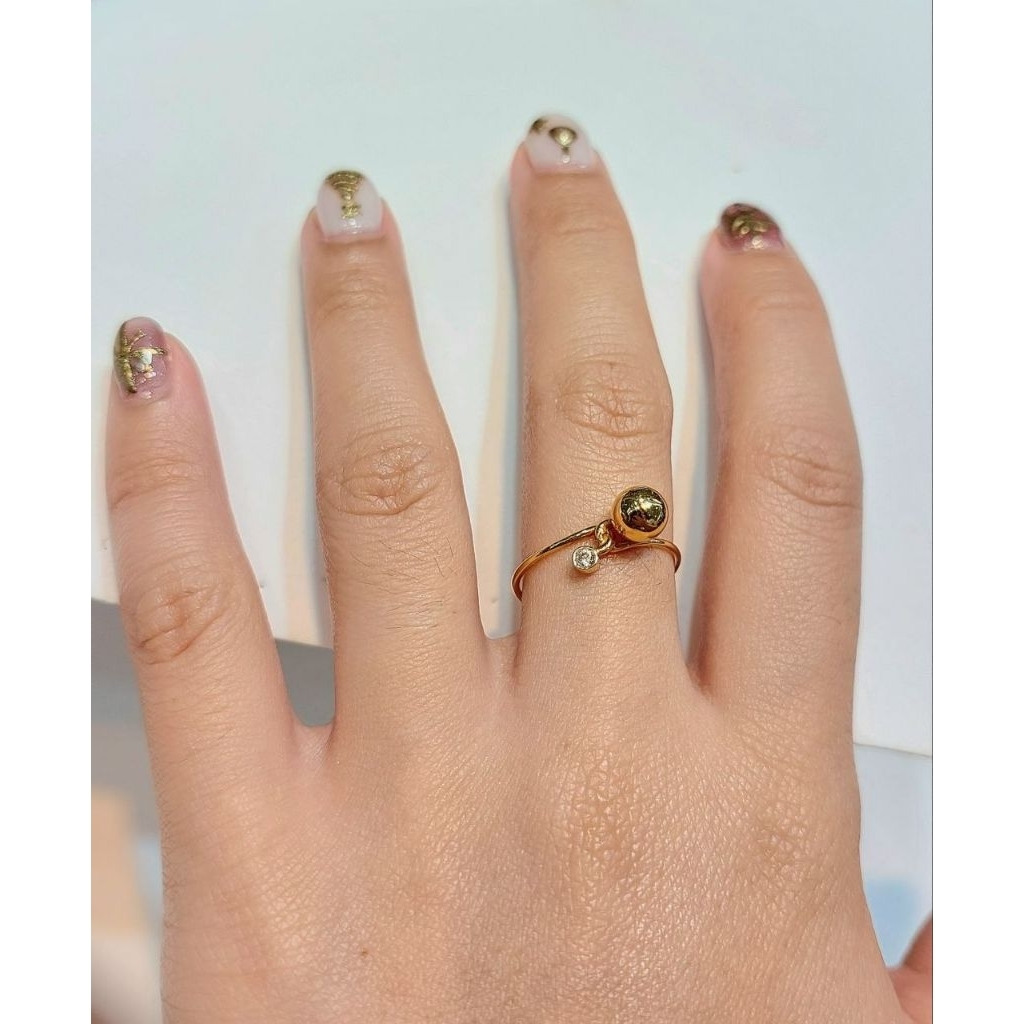 Cincin Emas Kuning Pentol 1.24 Gram 16K 700 (CH398) Size 15