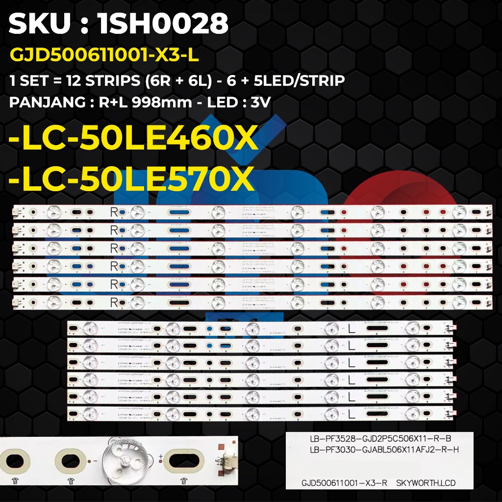 Backlight TV 50 Inch SHARP LC-50LE460X LC-50LE570X GJD500611001-X3-L