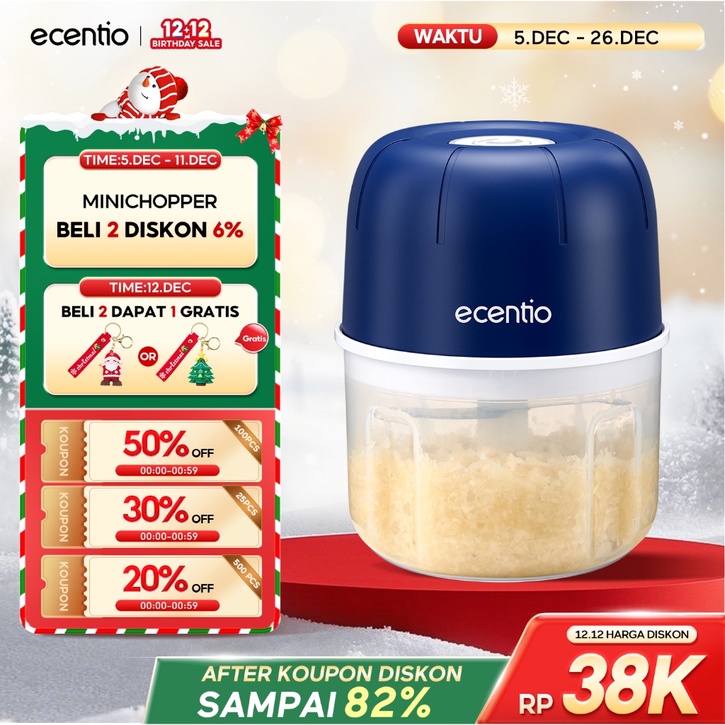 ecentio chopper mini blender chopper coper daging dan bumbu blender bumbu dapur blender portable 250