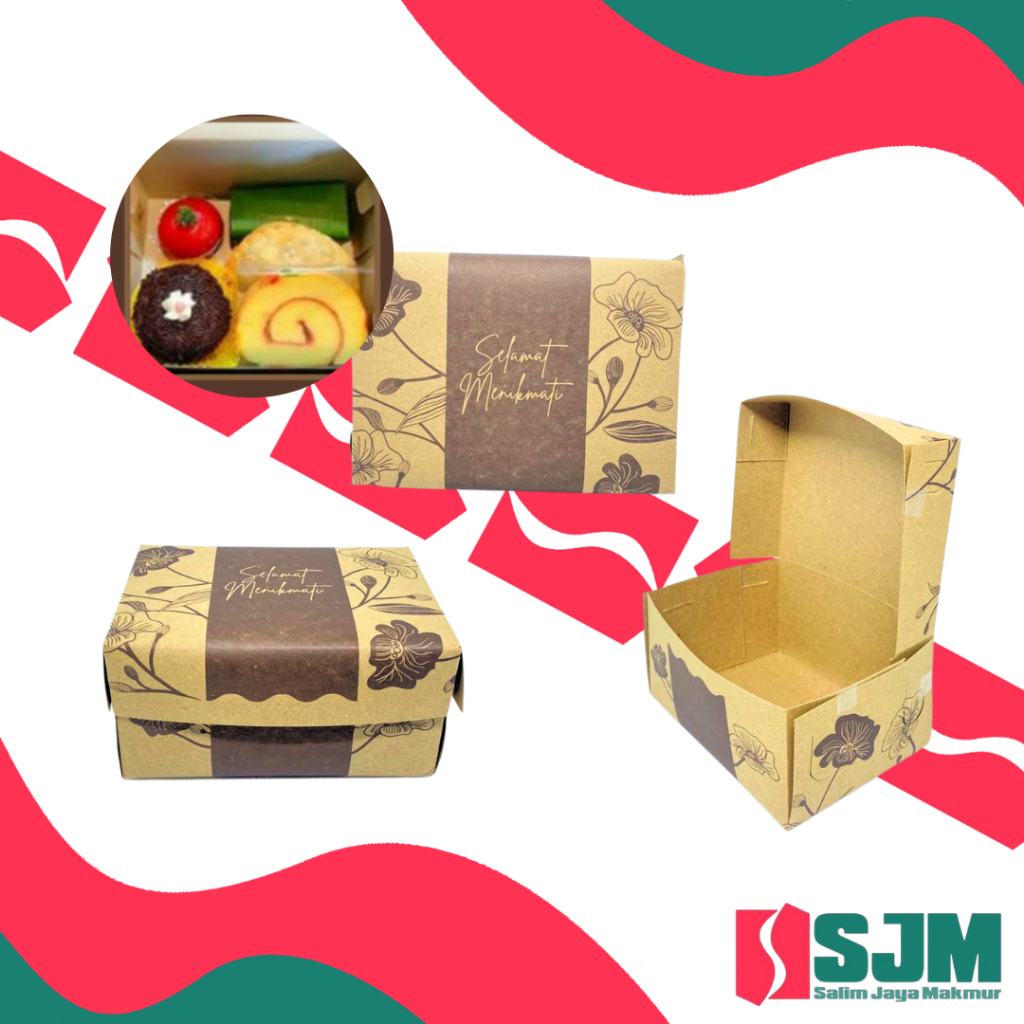 10 Lbr Dus Snack Kraft Motif SSP – Dus untuk Snack, cocok untuk pengajian, catering, bisa masuk Air 