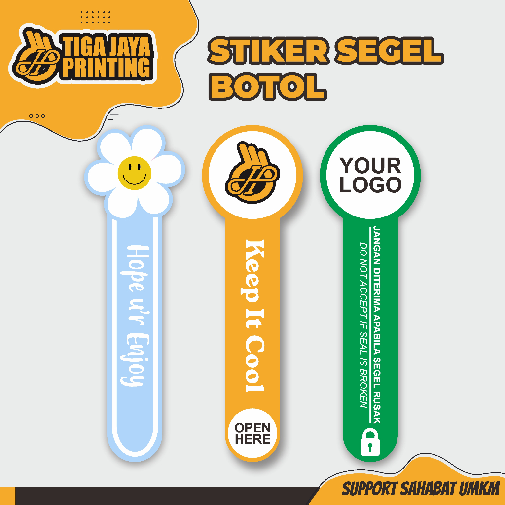 [ 47 pcs 1 lembar A3+ ]STIKER SEGEL BOTOL | STIKER TUTUP BOTOL | STIKER SEGEL KEMASAN MAKANAN | STIK