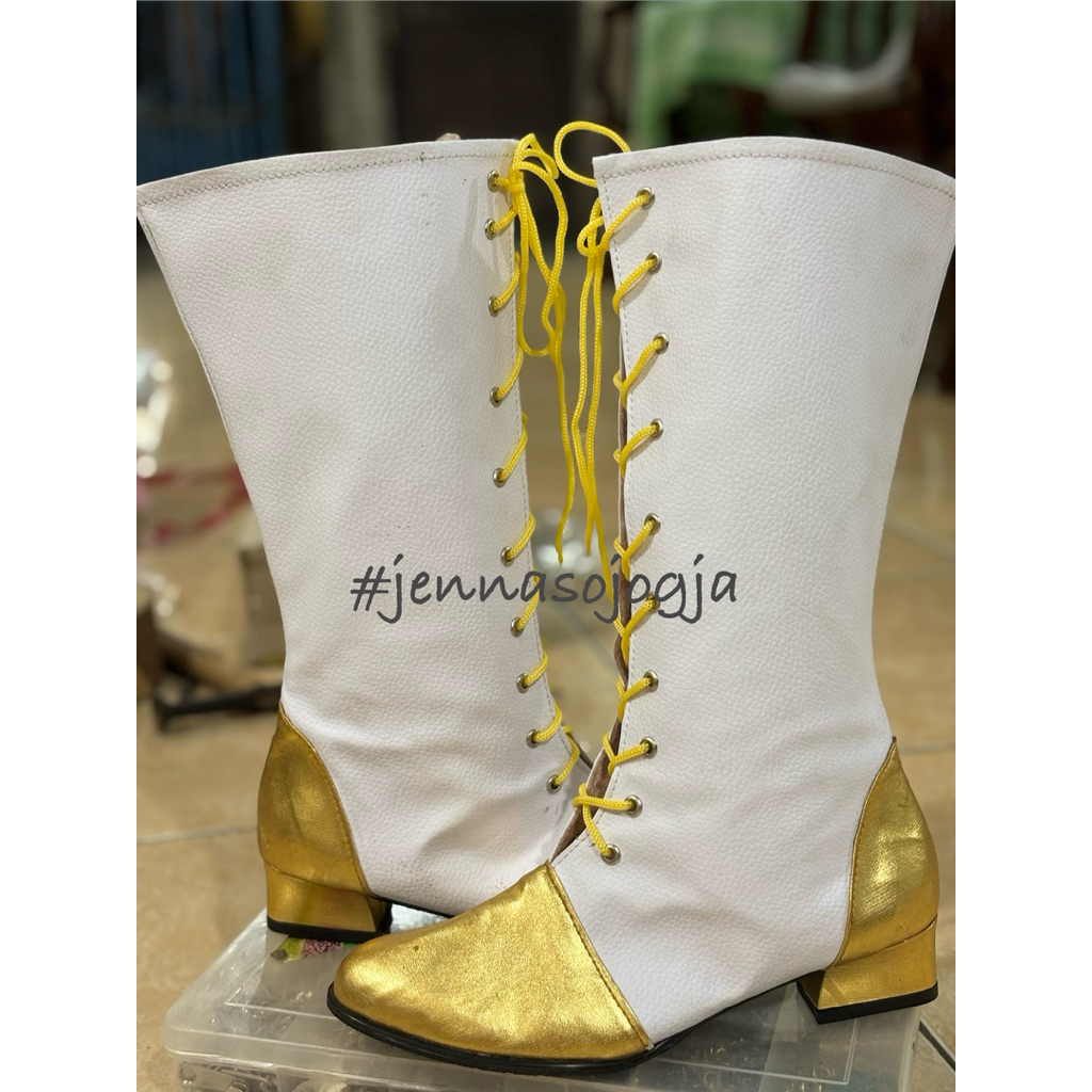 SEPATU MAYORET PUTIH GOLD TALI HIDUP