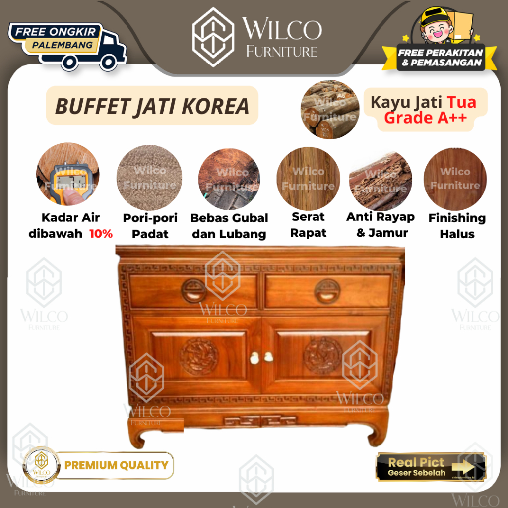 Bufet TV Jati Korea | Bufet Lemari TV Jati Jepara | Rak TV Korea Jati Jepara