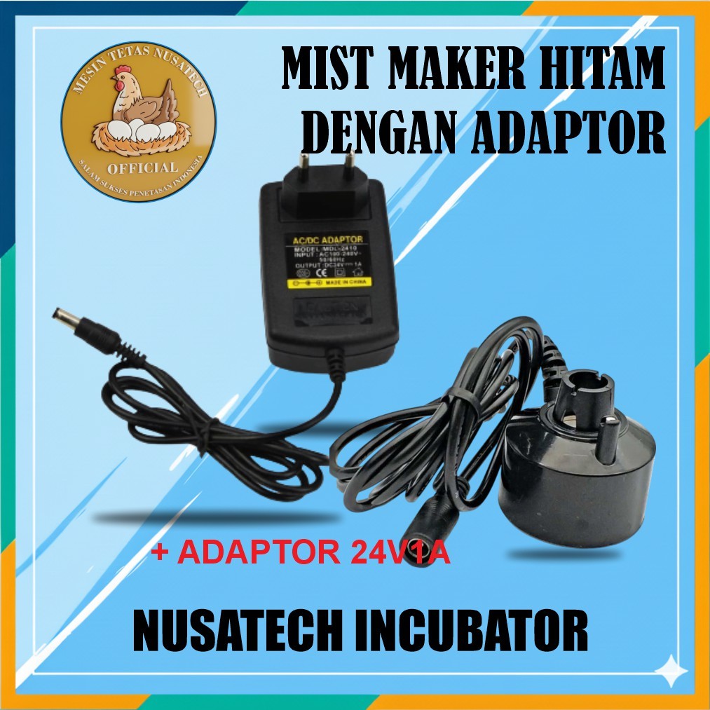 MIST MAKER 1 MATA HITAM PEMBUAT KABUT DAN ADAPTOR