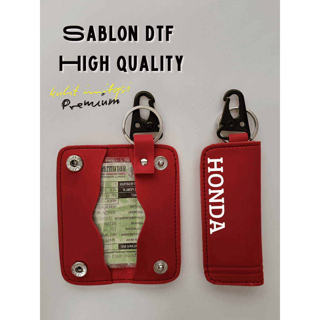 Dompet STNK Motor/Mobil Kulit Sintetis Tebal | Tempat STNK + Gantungan Kunci | Aksesoris Kunci Untuk