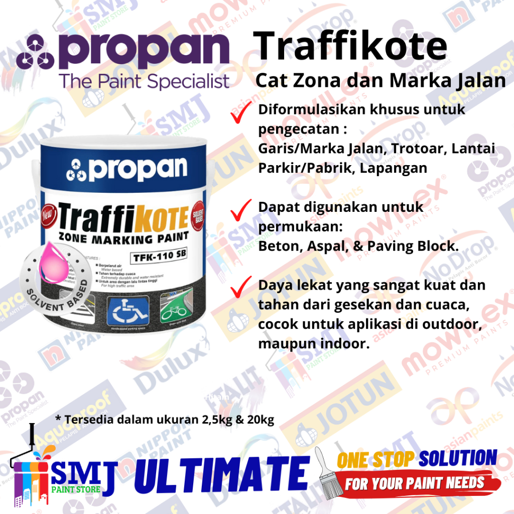 Cat Marka Garis Jalan / Parkir PROPAN TRAFFIKOTE 20kg TFK-110 SB - TINTING