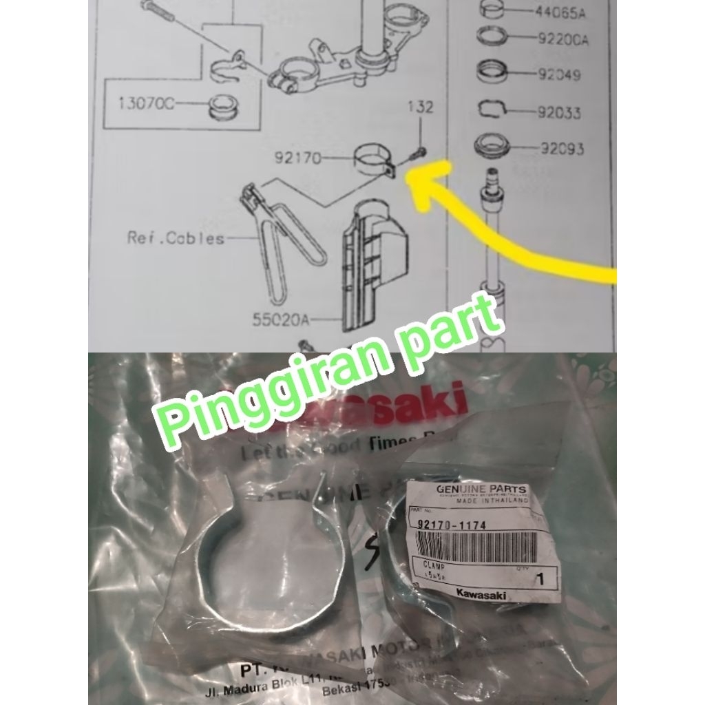 klem kleman cover shock depan pelindung shock depan KSR110 KSR 110 KSR Pro sepasang