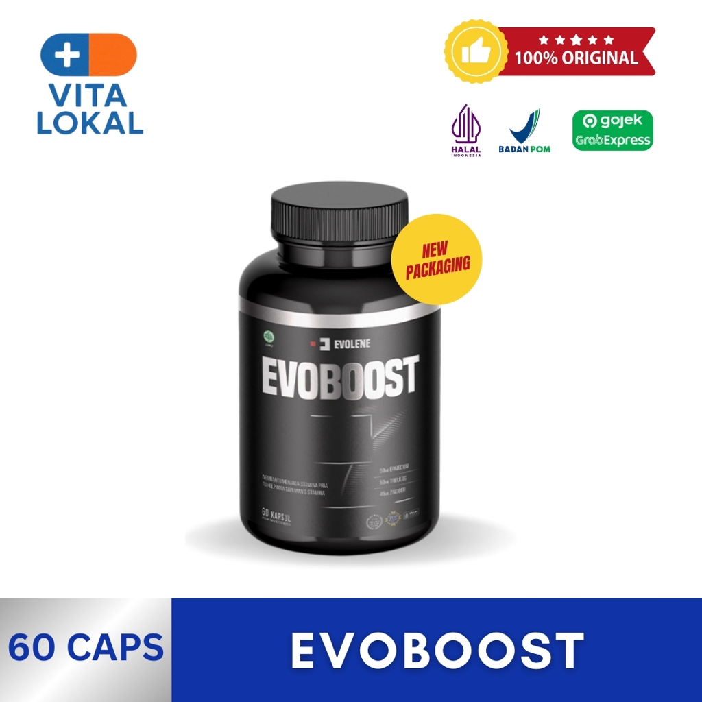 Evolene Evoboost 60 Capsule Suplemen Fitness - Testosteron Booster Tribulus Meningkatkan Pertumbuhan