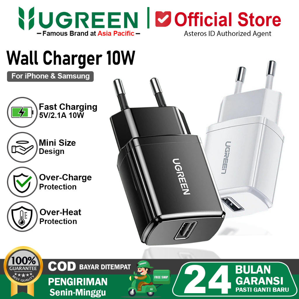 UGREEN Kepala Charger iPhone Android Fast Charging 10W 50460 50459